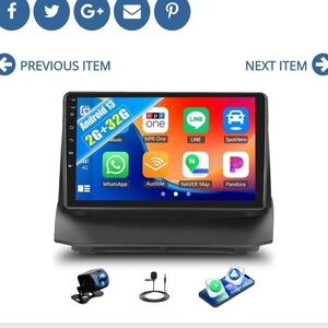 Android Car Stereo Touchscreen Head Unit - Black